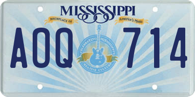 MS license plate AOQ714