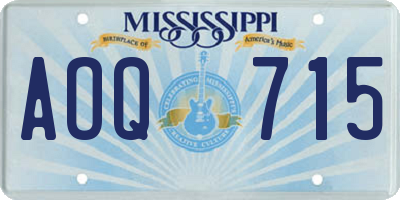MS license plate AOQ715