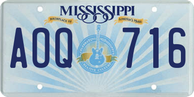 MS license plate AOQ716