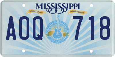 MS license plate AOQ718