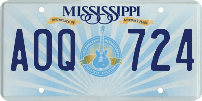 MS license plate AOQ724