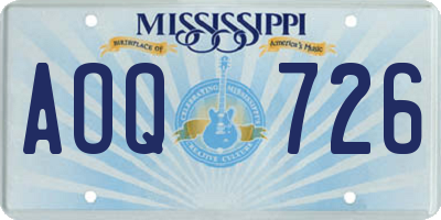 MS license plate AOQ726