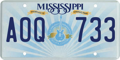 MS license plate AOQ733