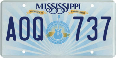MS license plate AOQ737