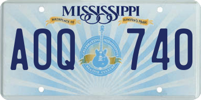 MS license plate AOQ740