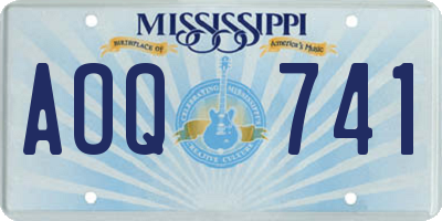MS license plate AOQ741