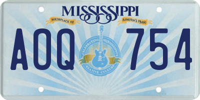 MS license plate AOQ754