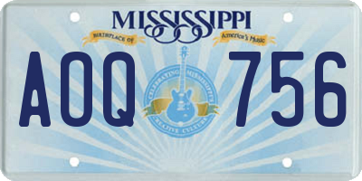 MS license plate AOQ756