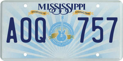 MS license plate AOQ757