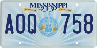 MS license plate AOQ758