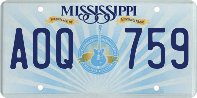 MS license plate AOQ759