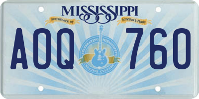 MS license plate AOQ760