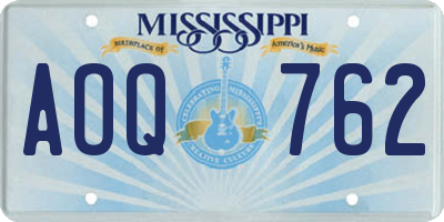 MS license plate AOQ762