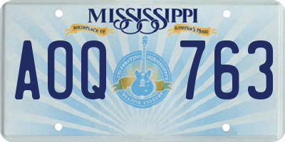 MS license plate AOQ763