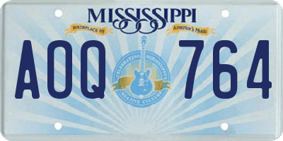 MS license plate AOQ764