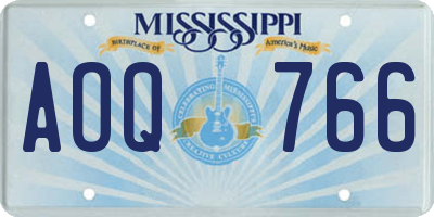 MS license plate AOQ766