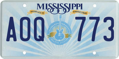 MS license plate AOQ773