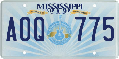 MS license plate AOQ775