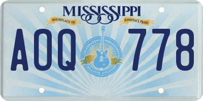 MS license plate AOQ778