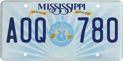 MS license plate AOQ780