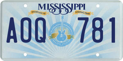 MS license plate AOQ781