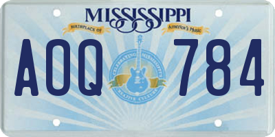 MS license plate AOQ784