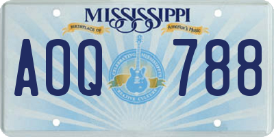 MS license plate AOQ788