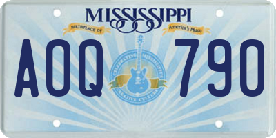 MS license plate AOQ790