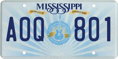 MS license plate AOQ801