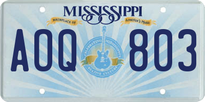 MS license plate AOQ803