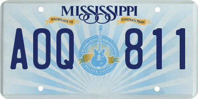 MS license plate AOQ811