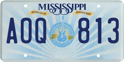 MS license plate AOQ813