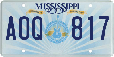 MS license plate AOQ817