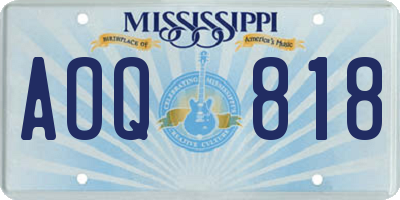 MS license plate AOQ818
