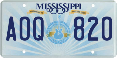 MS license plate AOQ820