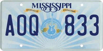 MS license plate AOQ833
