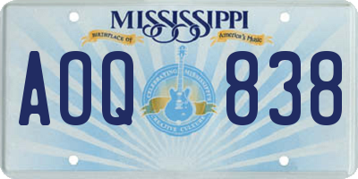 MS license plate AOQ838