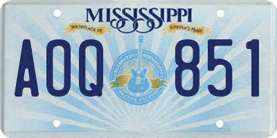 MS license plate AOQ851