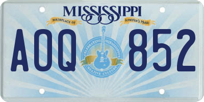 MS license plate AOQ852