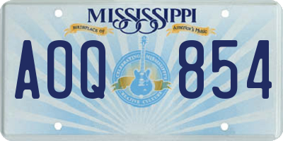 MS license plate AOQ854