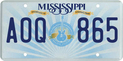 MS license plate AOQ865