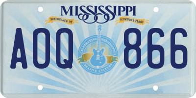 MS license plate AOQ866