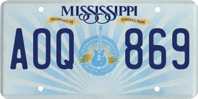MS license plate AOQ869