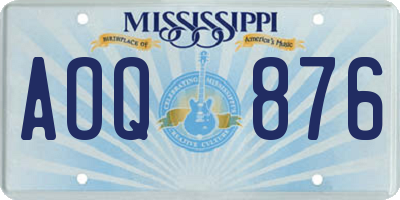 MS license plate AOQ876
