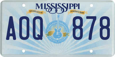 MS license plate AOQ878