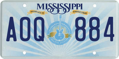MS license plate AOQ884
