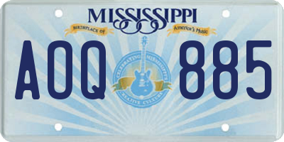 MS license plate AOQ885