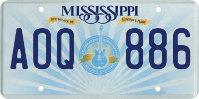 MS license plate AOQ886