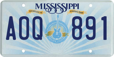 MS license plate AOQ891