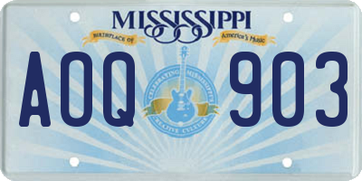 MS license plate AOQ903